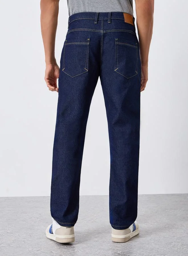 Styli  Men Dark Blue Slim Fit Jeans for Men | Best Price UAE
